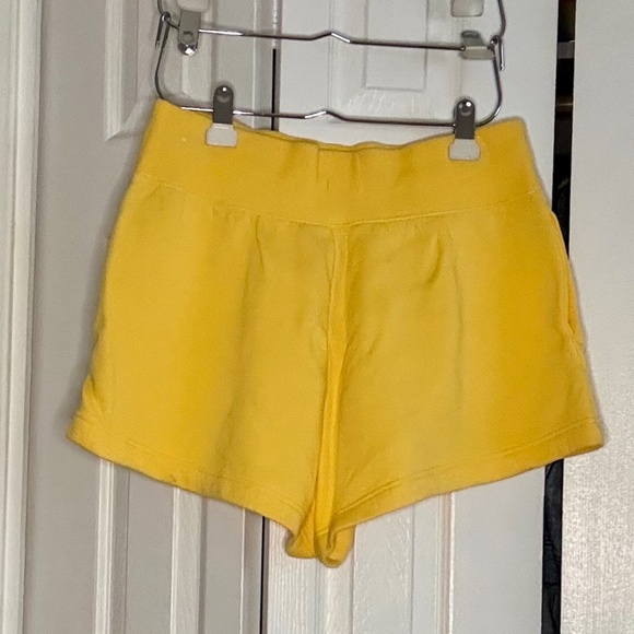 Nike Women's Phoenix Fleece High Waisted Shorts in Light Orange - Picture 3 of 4